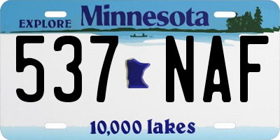 MN license plate 537NAF