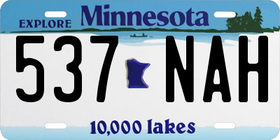 MN license plate 537NAH