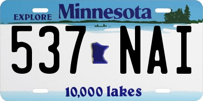MN license plate 537NAI