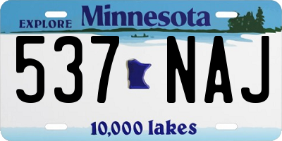 MN license plate 537NAJ