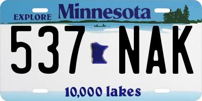 MN license plate 537NAK