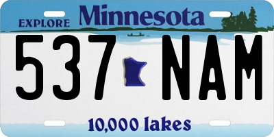 MN license plate 537NAM