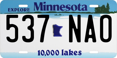 MN license plate 537NAO