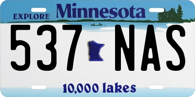 MN license plate 537NAS