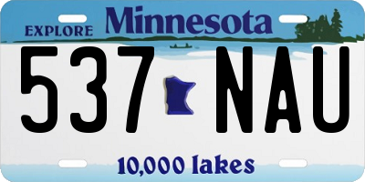 MN license plate 537NAU