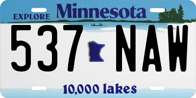 MN license plate 537NAW