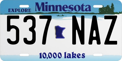 MN license plate 537NAZ