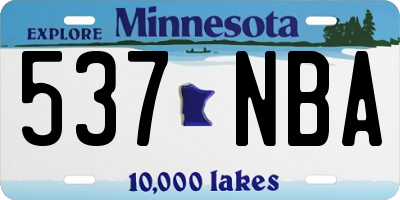 MN license plate 537NBA