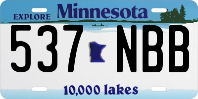 MN license plate 537NBB
