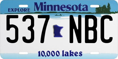 MN license plate 537NBC