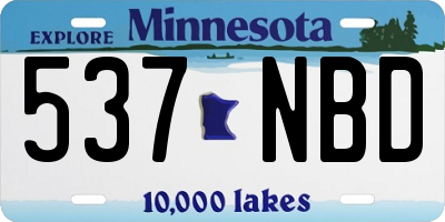 MN license plate 537NBD