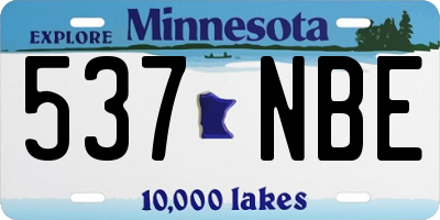 MN license plate 537NBE