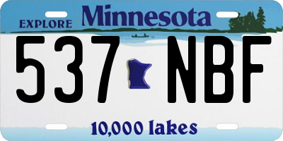 MN license plate 537NBF