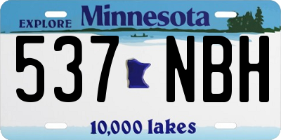 MN license plate 537NBH
