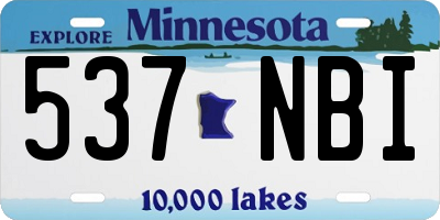 MN license plate 537NBI