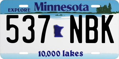 MN license plate 537NBK