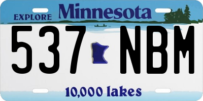 MN license plate 537NBM