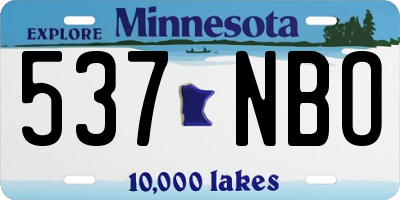 MN license plate 537NBO