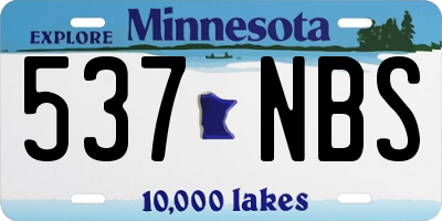 MN license plate 537NBS