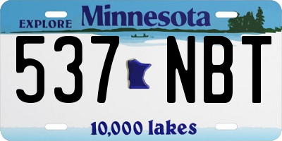 MN license plate 537NBT