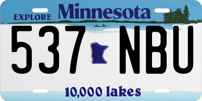 MN license plate 537NBU