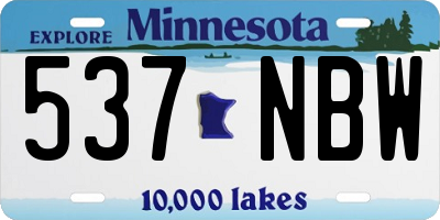 MN license plate 537NBW