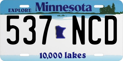 MN license plate 537NCD