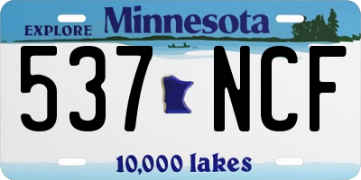 MN license plate 537NCF