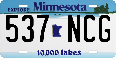 MN license plate 537NCG