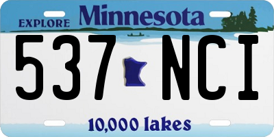 MN license plate 537NCI