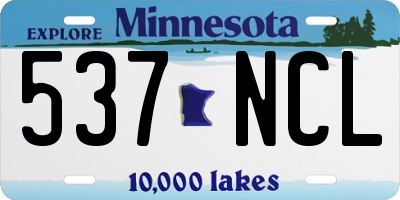 MN license plate 537NCL