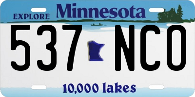 MN license plate 537NCO