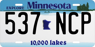 MN license plate 537NCP