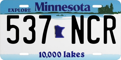 MN license plate 537NCR