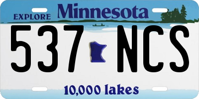 MN license plate 537NCS