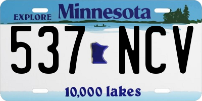 MN license plate 537NCV