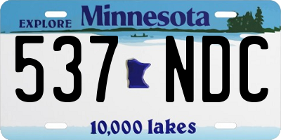 MN license plate 537NDC