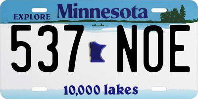 MN license plate 537NOE