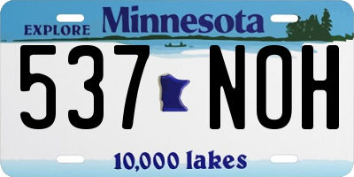 MN license plate 537NOH