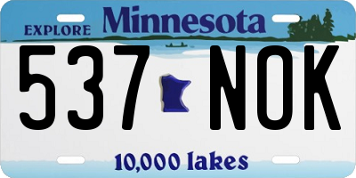 MN license plate 537NOK