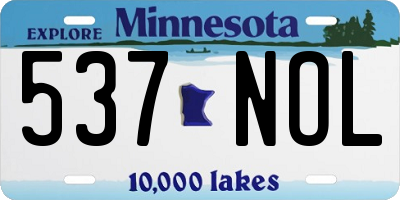 MN license plate 537NOL
