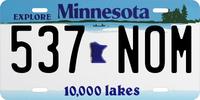 MN license plate 537NOM
