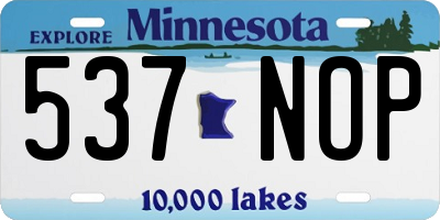 MN license plate 537NOP
