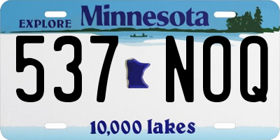 MN license plate 537NOQ