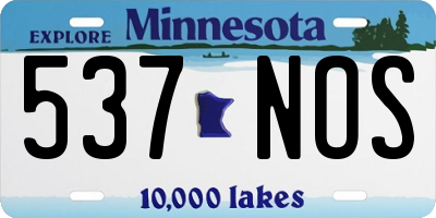 MN license plate 537NOS
