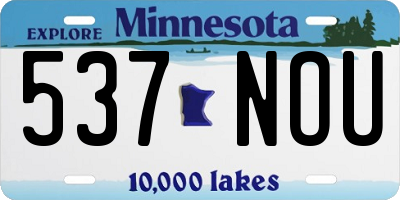 MN license plate 537NOU