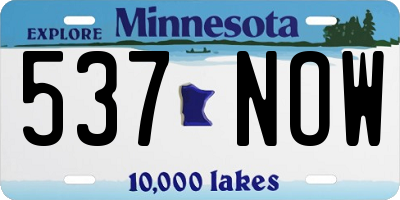 MN license plate 537NOW