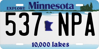 MN license plate 537NPA