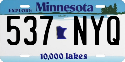 MN license plate 537NYQ