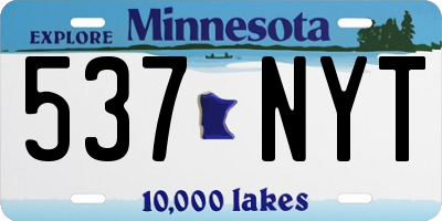 MN license plate 537NYT